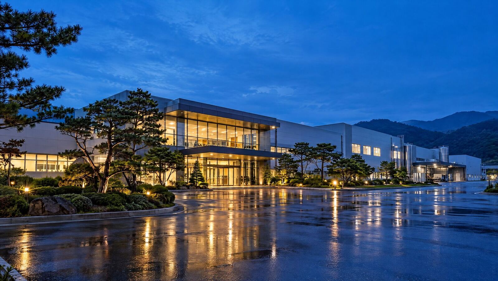 야간 조명의 진해제2공장